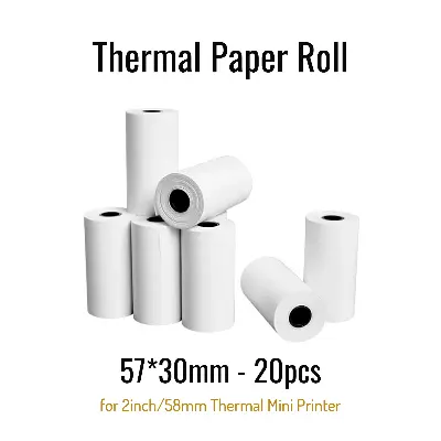 Picture of 20Rolls (57x30mm) Thermal Paper Rolls for 2-Inch width (58mm) POS and Receipt Printers – Durable, High-Quality, Fade-Resistant for Clear, Long-Lasting Prints(20Rolls-57x30)