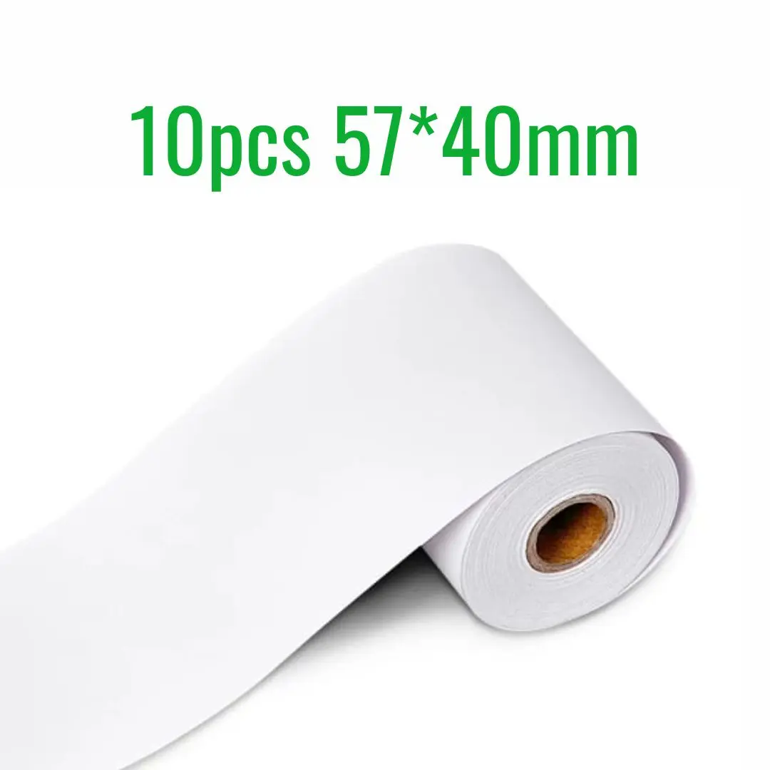Picture of 10Rolls (57x40mm) Thermal Paper Rolls for 2-Inch width (58mm) POS and Receipt Printers – Durable, High-Quality, Fade-Resistant for Clear, Long-Lasting Prints(White)