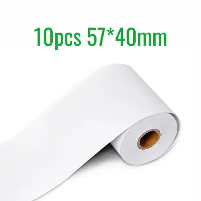 Picture of 10Rolls (57x40mm) Thermal Paper Rolls for 2-Inch width (58mm) POS and Receipt Printers – Durable, High-Quality, Fade-Resistant for Clear, Long-Lasting Prints(White)