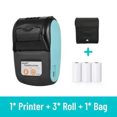 Picture of Mobile POS Printer - 58mm | 2-inch Thermal Receipt Printer for Retail, Restaurants, and Label Printing | Compatible with Windows, iOS, and Android | Supports Cash Drawers | Wireless Bluetooth Printer Nadra-PT-210(Blue)