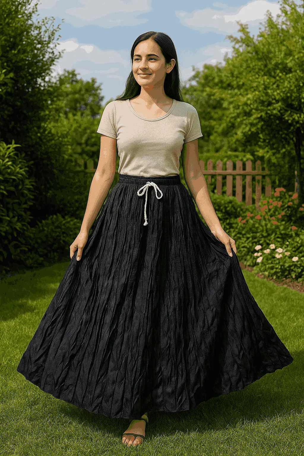 Picture of Regular Use Long Skirt For Girls/Women's . উমাইশা ফ্যাশান নিয়ে এলো মেয়েদের জন্য এক্সক্লুসিভ কালেকশন ট্রেন্ডি, আরামদায়ক ও হাই-কোয়ালিটি স্কার্ট!