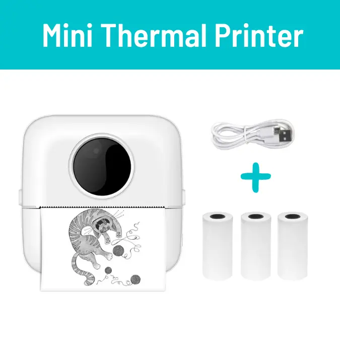 Picture of Mini Printer Portable Bluetooth Label Printer for Study Notes, To-Do Lists, Journal Printing, and Label Creation - Nadra-x5(White)