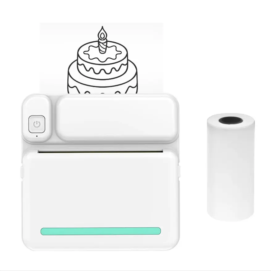 Picture of Mini Pocket Photo Printer Portable Thermal Printing Machine Wireless BT Connection for Picture Lable DIY Handcraft List Memo Notes Journal(White)
