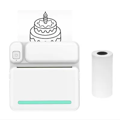 Picture of Mini Pocket Photo Printer Portable Thermal Printing Machine Wireless BT Connection for Picture Lable DIY Handcraft List Memo Notes Journal(White)