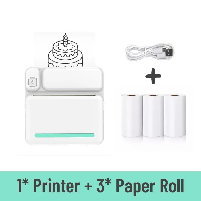 Picture of Mini Printer 58mm Portable Label Printer Bluetooth Printer for Study Notes, To-Do-Lists, Journal Printing, Label Printing, Nadra-C19(White)