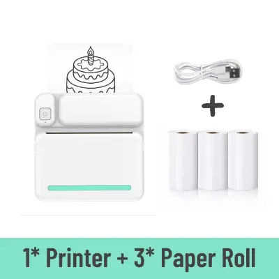 Picture of Mini Printer 58mm Portable Label Printer Bluetooth Printer for Study Notes, To-Do-Lists, Journal Printing, Label Printing, Nadra-C19(White)