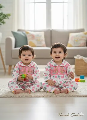 Picture of Baby Girl's Fashionable Beautiful Casual Dress for 3 to 12 Months Old Babies - Winter-Ready Stylish Baby Dress