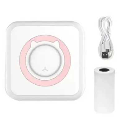 Picture of Mini printer Sadakalo Photo Printer Wireless Bluetooth Thermal Printer Photo Label Sticker Printer, C15(Pink Circle)