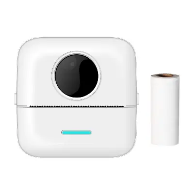 Picture of Photo Printer Pocket Label Maker 200dpi Bluetooth Thermal Printer for Work Plan Memo Study Notes List Journal Printing, Nadra-X5(White)