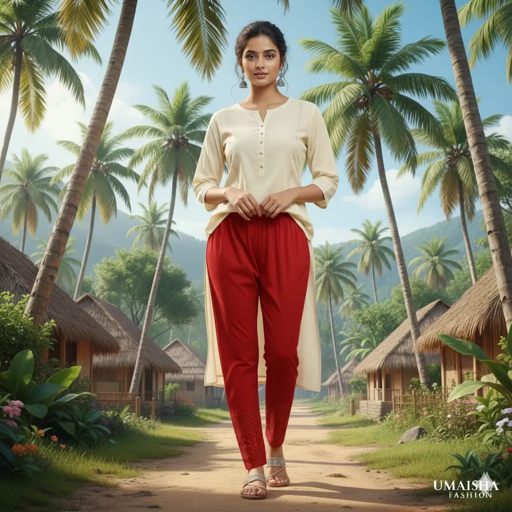 Picture of Soft Linen Party Wear C-Kat Bottom Lata Design Pants Salwar for Teenager Girls Pyjama