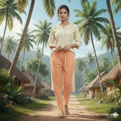 Picture of Soft Linen Party Wear C-Kat Bottom Lata Design Pants Salwar for Teenager Girls Pyjama