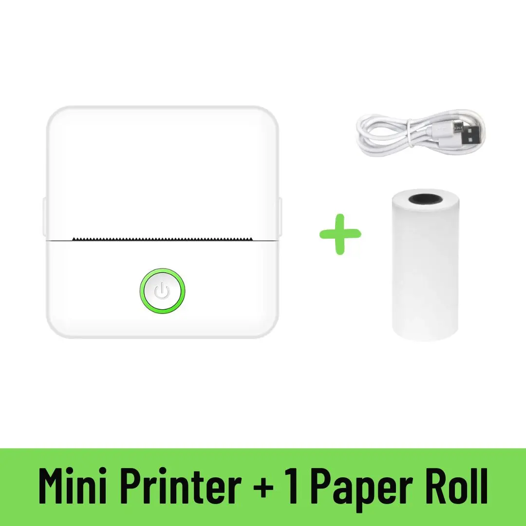 Picture of Mini Printer 58mm Portable Mobile Printer Label Printer Bluetooth Support for Study Notes, To-Do-Lists, Journal Printing, Label Printing,  Photos, Notes - Compatible with Android & iOS, Nadra-X6(White)