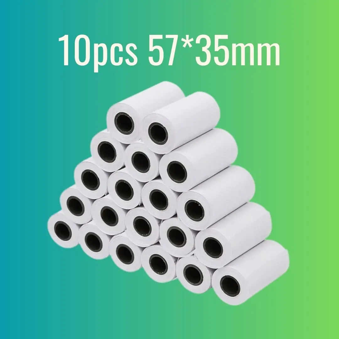 Picture of 10pcs 57*35mm Thermal Paper Rolls for 58mm POS, Receipt, and Mini Thermal Printers - White - Nadra(White)