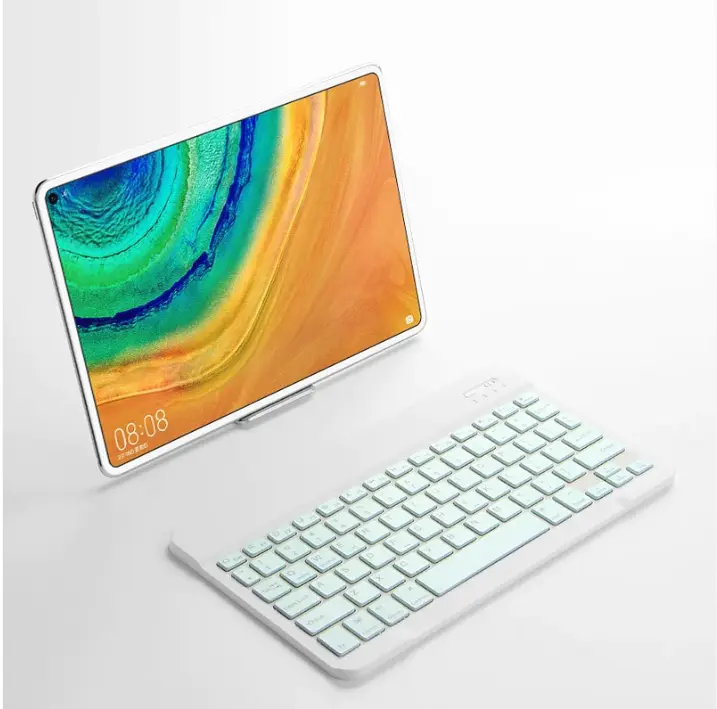 Picture of Wireless Keyboard and Mouse Set: Compact Bluetooth Keyboard (Rechargeable) with Matching Mouse. English Ergonomic Design for a Comfortable Experience on iPad, Tablets, Phones, Laptop, Android, iOS, and Windows(Green)