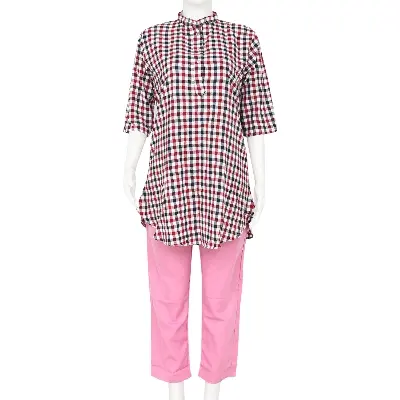 Picture of Umaisha Fashion Womans 2pcs Western Outfit long 36" pant and long 35" shirt set casual wear shirt pants dresses