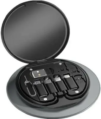 Picture of 5-in-1 Multifunctional Charging Cable Kit - 60W Fast Charging  USB, Type-C, Lightning Compatibility  Travel Office Phone Organizer  Must-Have Accessories - Includes Card Removal Pin(Multicolor)
