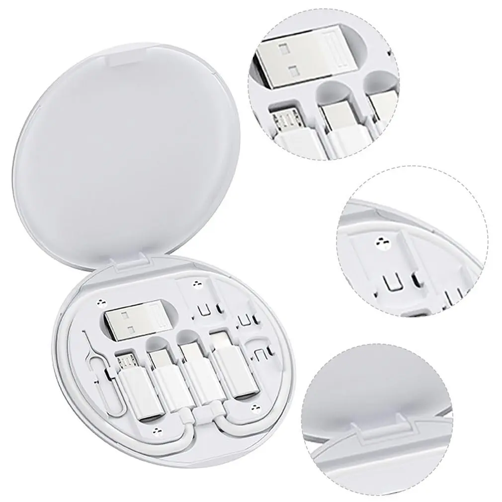 Picture of 5-in-1 Multifunctional Charging Cable Kit - 60W Fast Charging  USB, Type-C, Lightning Compatibility  Travel Office Phone Organizer  Must-Have Accessories - Includes Card Removal Pin(Multicolor)