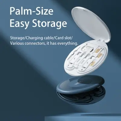 Picture of 5-in-1 Multifunctional Charging Cable Kit - 60W Fast Charging  USB, Type-C, Lightning Compatibility  Travel Office Phone Organizer  Must-Have Accessories - Includes Card Removal Pin(Multicolor)