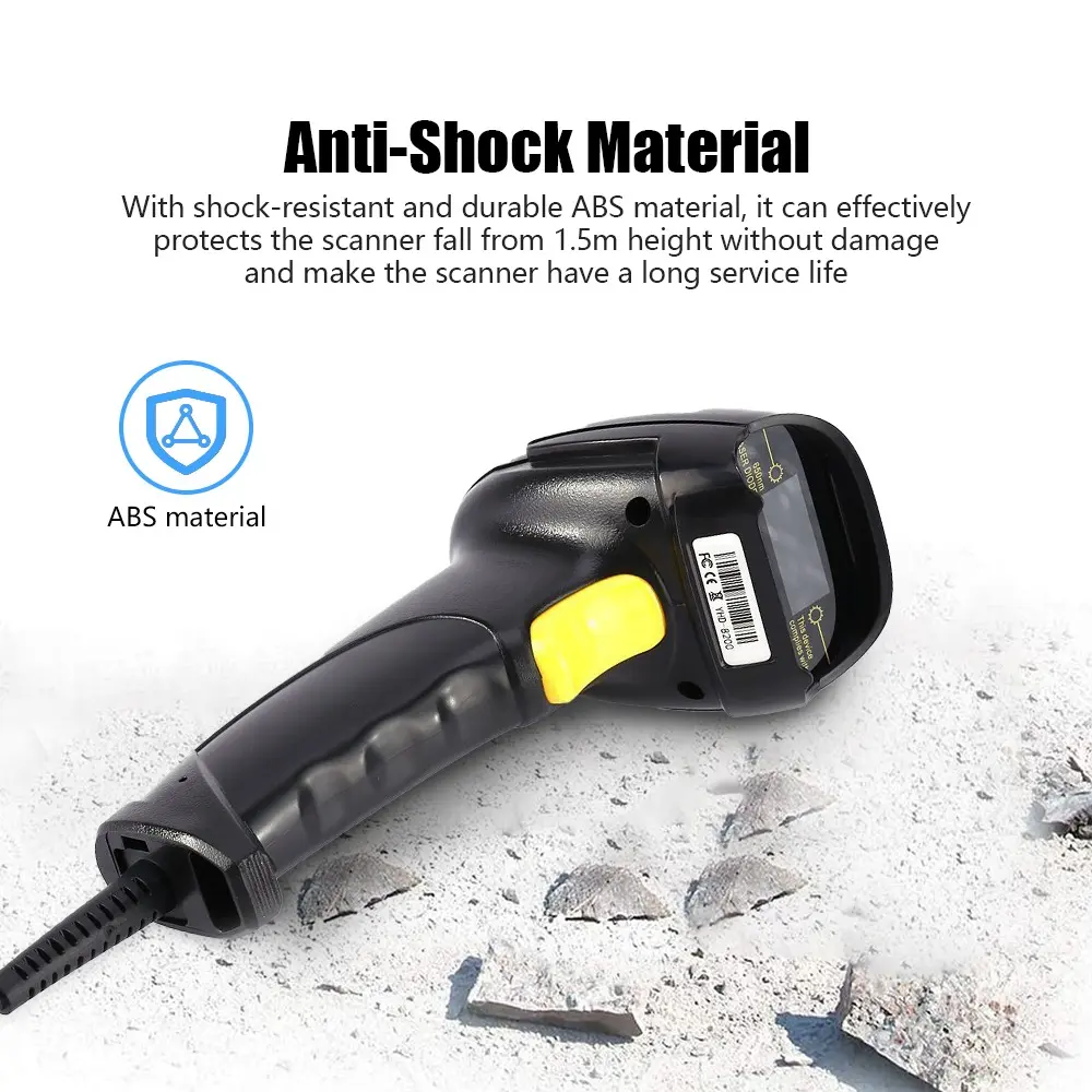 Picture of Barcode Scanner Wired Handheld 1D+2D QR Code Reader Auto Scanning POS Scan for Inventory Scanning from Phone and Computer Screen(8200D-2D-Wired)