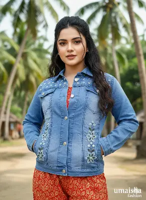 Picture of Ladies Fashionable Winter Fashion Denim Jeans Jacket