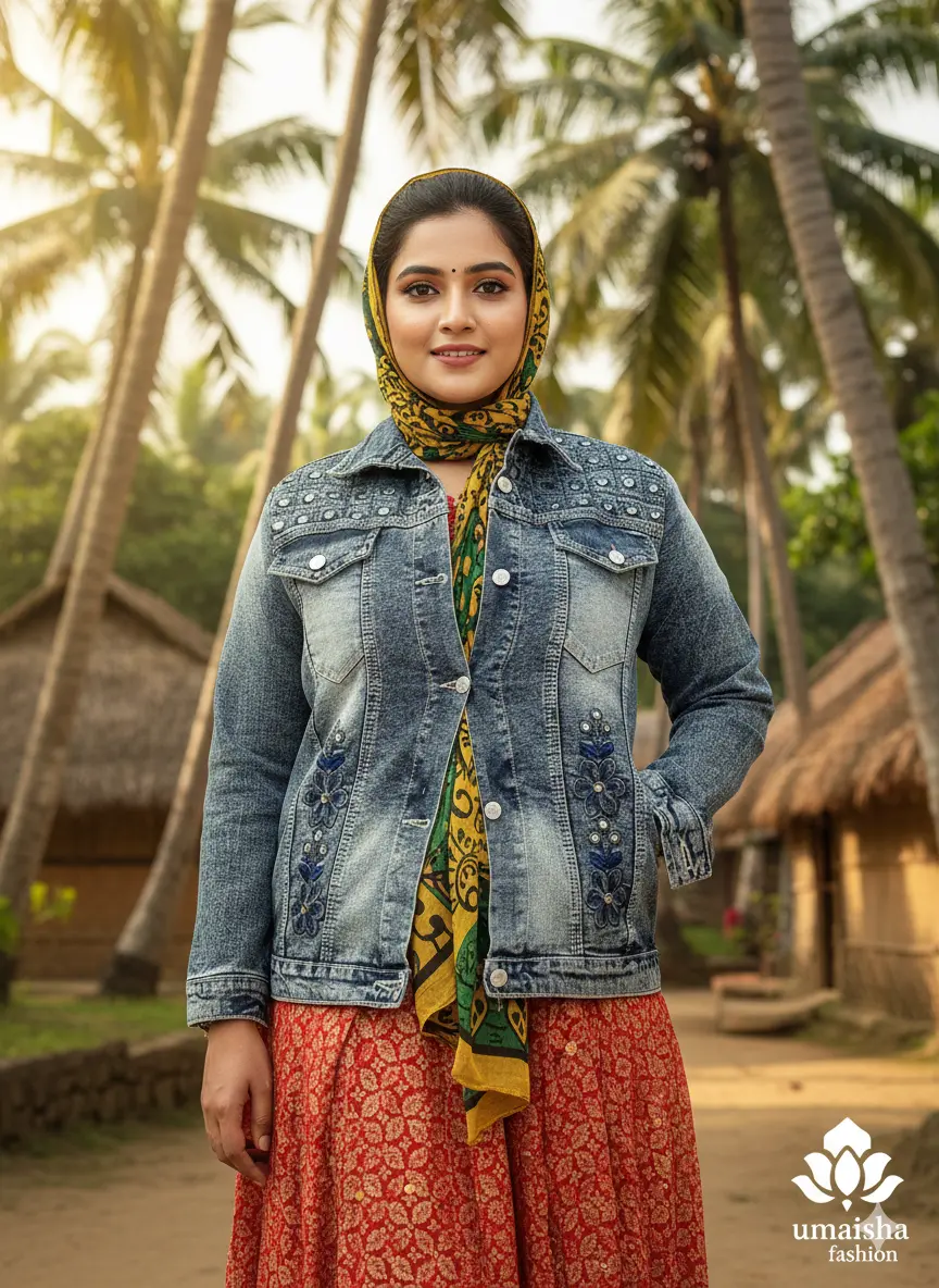 Picture of Ladies Fashionable Winter Fashion Denim Jeans Jacket