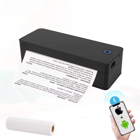 Picture of Portable A4 Printer for High Professionals - Ideal for Office Document Printing  Wireless Bluetooth Inkless Thermal Printing Tech  Perfect for Field Work, Assignments, On-the-Go Travel - Nadra A401(Black-A4-Printer)