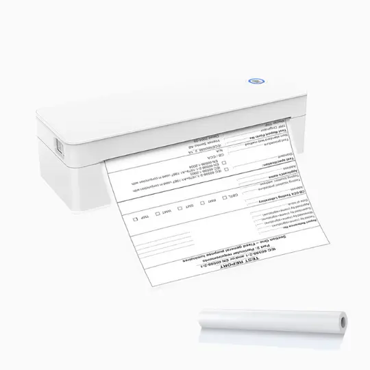 Picture of Portable A4 Printer for High Professionals - Ideal for Office Document Printing  Wireless Bluetooth Inkless Thermal Printing Tech  Perfect for Field Work, Assignments, On-the-Go Travel - Nadra A401(White-A4-Printer)
