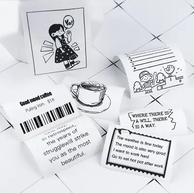 Picture of Portable Label Printer 58mm Bluetooth Printer Mini Printer for Study Notes, To-Do-Lists, Journal Printing, Label Printing, Nadra-X6-3-Roll(White)