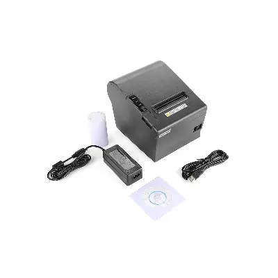 Picture of 3-inch Receipt POS Printer with Auto Cutter | Desktop Direct Thermal Printer (80mm) | Bluetooth USB Connectivity | High-Speed Printing | Compatible with ESC/POS for Retail Stores, Grocery Stores, Clothing Shops, Supermarket, Cafe(Black)