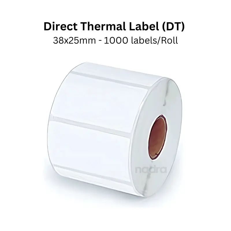Picture of Barcode Labels | 38x25mm - 1000 Labels per Roll | Direct Thermal (DT) Stickers | Smudge-Free, Fade-Resistant, High-Quality Print for Barcode, Packaging Labels & Tags, Inventory Labels, Addressing | Premium Self-Adhesive Thermal Labels - White(1Roll/1000pcs)
