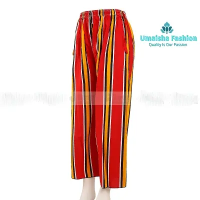 Picture of Cotton Viscose Loose Fit Flared Wide Palazzo Plazo Pants for Women