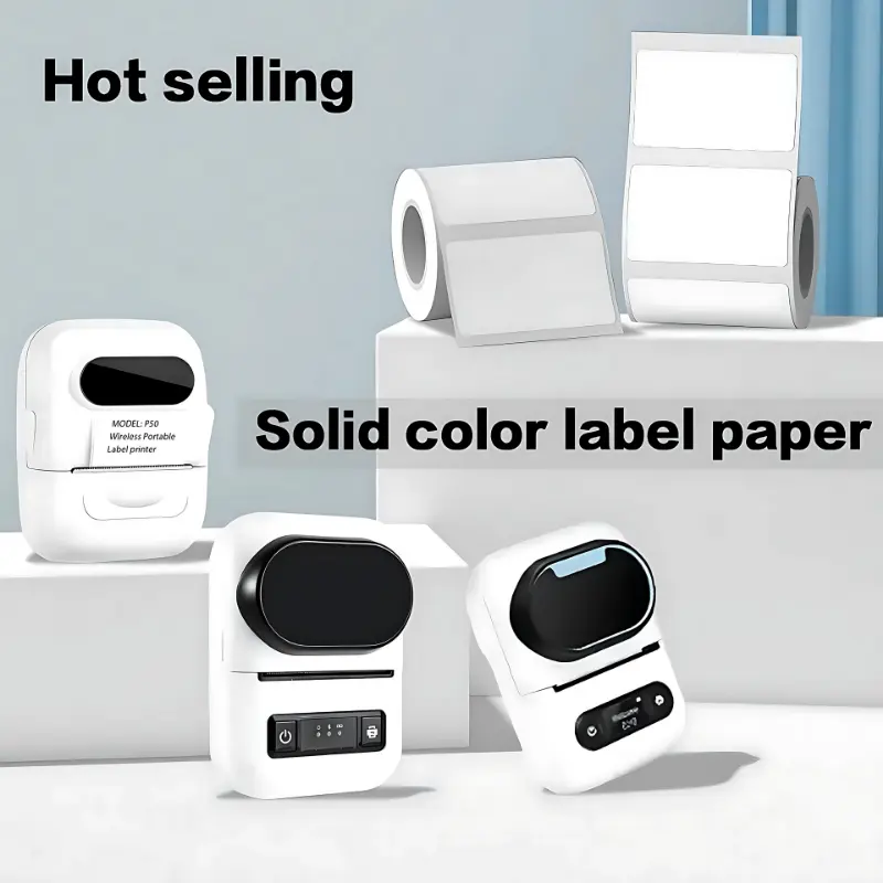 Picture of Barcode Label 50x25mm - 130 labels/Roll | Direct Thermal Stickers for PT260 Label Maker/Printer | High-Quality Print for Packaging & Shipping Supplies | Inventory Labels | Premium Self-Adhesive Thermal Labels - White(5-Rolls)