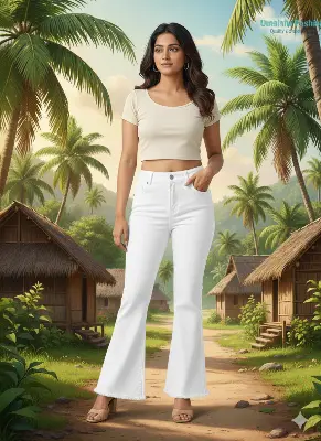 Picture of Ladies Exclusive Bootcut Denim Jeans Pant