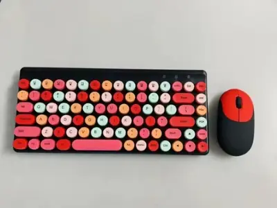 Picture of Ergonomic Keyboard and Mouse Set | 2.4Ghz USB Wireless Office Keyboard with Multi-Media Function Keys and Number Pad for PC Computer Windows | Bluetooth Keyboard Mouse Kit | Colorful Mechanical Keyboard Set | Wireless Keyboard and Mouse Combo-Nadra-QW02(Black)