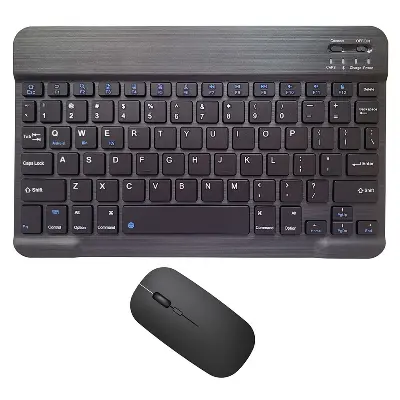 Picture of Ultra-Thin Rechargeable Keyboard & Mouse Combo – Sleek, Ergonomic, and Seamlessly Compatible with Laptops, Tablets, iPads, iPhones & Smartphones(Black)