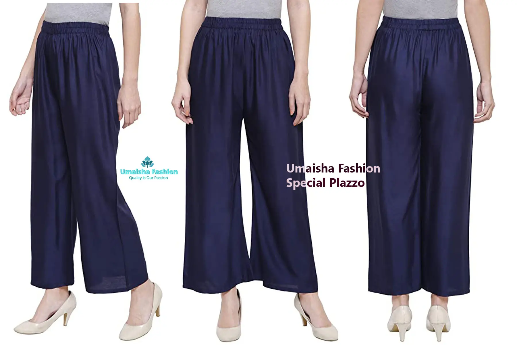 Picture of China linen solid color plazzo pant for woman