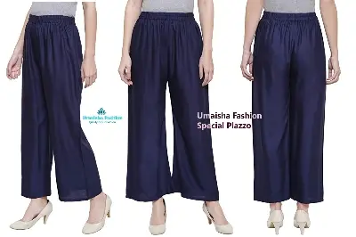 Picture of China linen solid color plazzo pant for woman