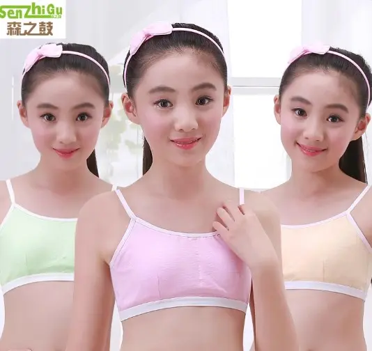 Picture of 3pcs Cotton underwear kids Padded bra for girls