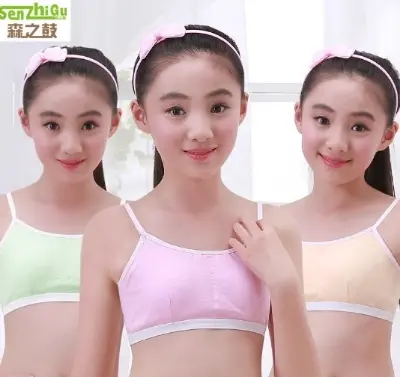 Picture of 3pcs Cotton underwear kids Padded bra for girls