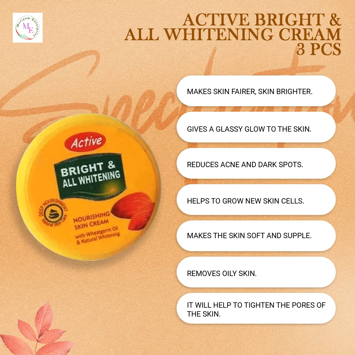 Picture of 3pcs Active Bright & All Whitening Cream 15g x 3