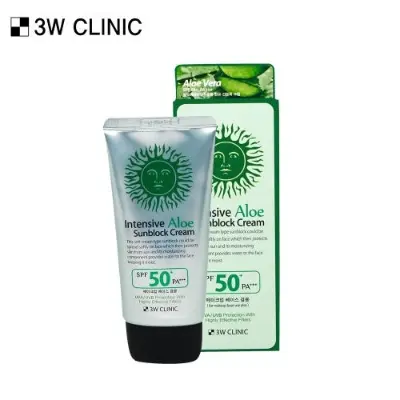 Picture of 3W Clinic Intensive Aloe Sunblock Cream – 70ml(Green)