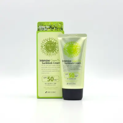Picture of 3W CLINIC INTENSIVE GREEN TEA SUNBLOCK CREAM SPF 50+PA+++ (70ML)