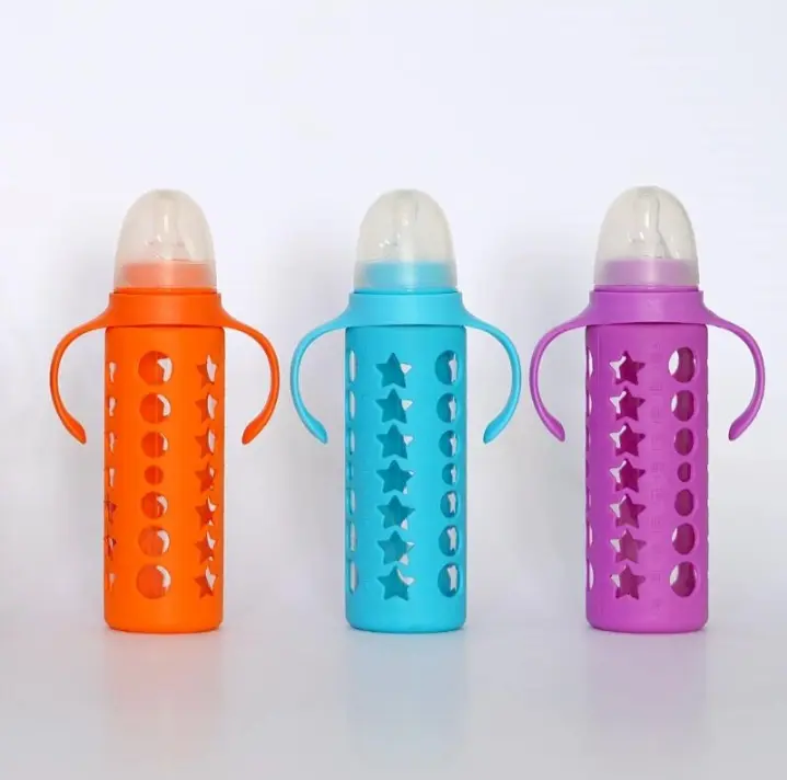 Picture of Baby Feeder Bottle Minitree Regular Neck Baby Feeding Glass Bottle 3m+  120ml Bottle Multicolor(Multicolor)