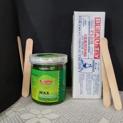 Picture of Cosmo herbal Wax Aloe Vera With 80pcs Strips 2 pcs Stick(Aloevera)