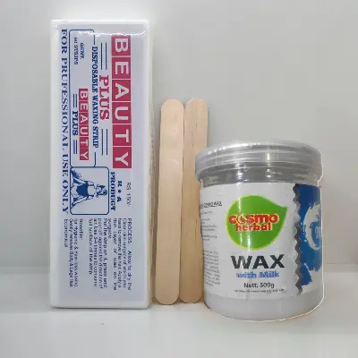 Picture of Cosmo Herbal Wax With 80pcs Strips 2pcs Stick(Milk)
