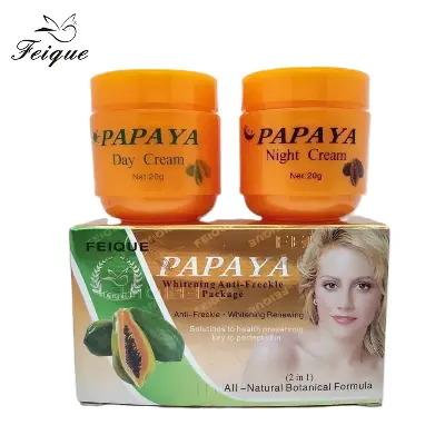 Picture of FEIQUE Papaya Whitening Anti-Freckle Day Night Cream Set(Orange,)