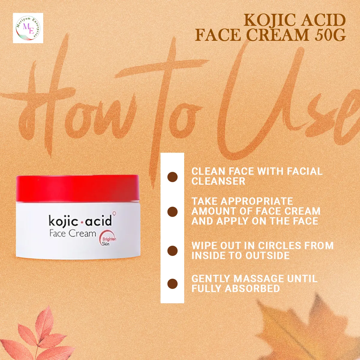 Picture of Kojic Acid Face Cream Deep Nourishment Brightening Anti-Ageing Moisturizing Skin Care Cream 50g