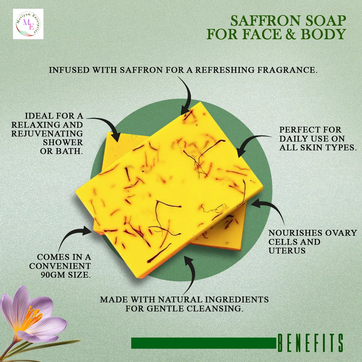 Picture of Premium Saffron Whitening Soap 100g(Yellow,)