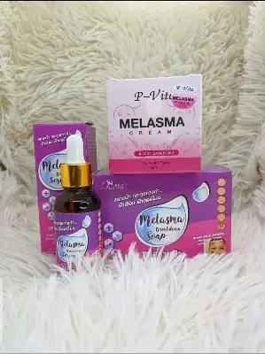 Picture of P-Vita Melasma Cream 10g + Melasma Breakdown Serum 40ml + Melasma Breakdown Soap 80g Anti Melasma Combo Pack