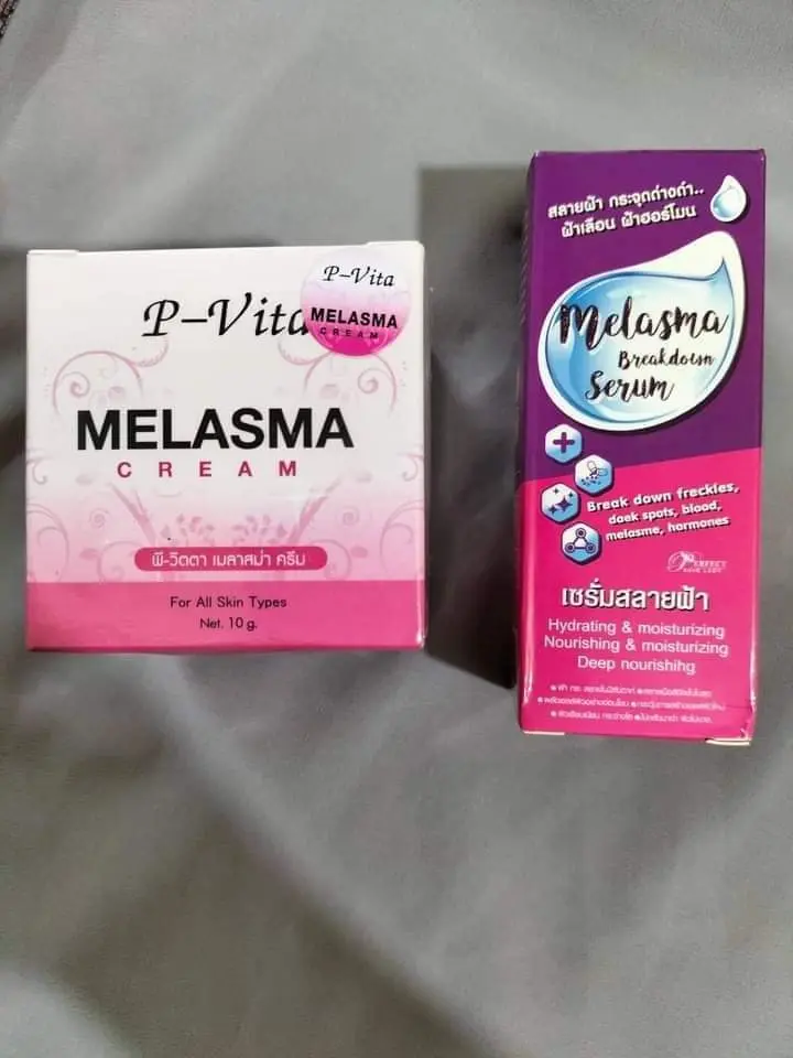 Picture of P-Vita Melasma Cream 10g + Melasma Breakdown Serum 40ml + Melasma Breakdown Soap 80g Anti Melasma Combo Pack